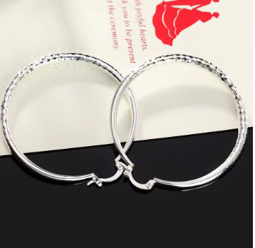 Pendientes de Aro "Efecto Diamante" en Plata