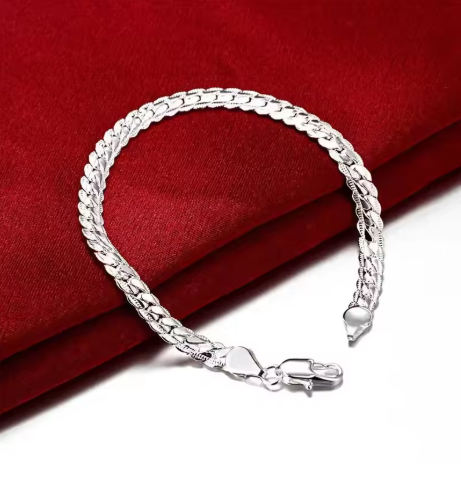 Conjunto "Esencia" - Collar y Pulsera de Cadena Plana en Plata de Ley 925