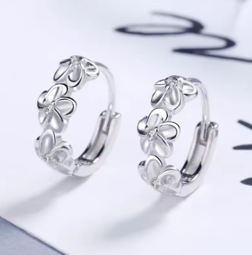 Pendientes de Aro "Flor de Primavera" en Plata de Ley 925
