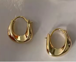 Pendientes Aro "Gota de Oro" - Diseño Escultural