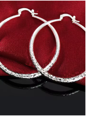 Pendientes de Aro "Efecto Diamante" en Plata