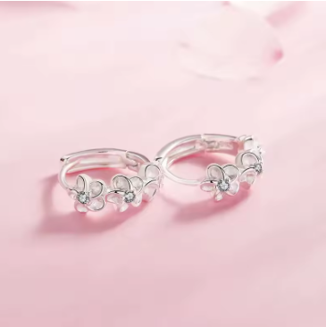 Pendientes de Aro "Flor de Primavera" en Plata de Ley 925