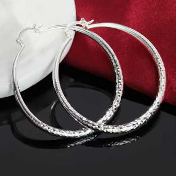 Pendientes de Aro "Efecto Diamante" en Plata
