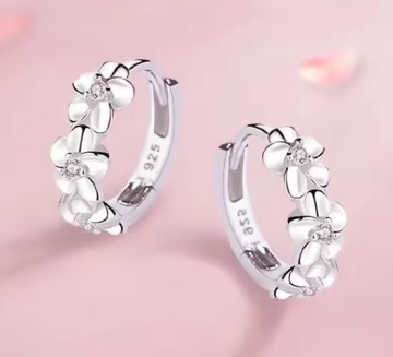 Pendientes de Aro "Flor de Primavera" en Plata de Ley 925